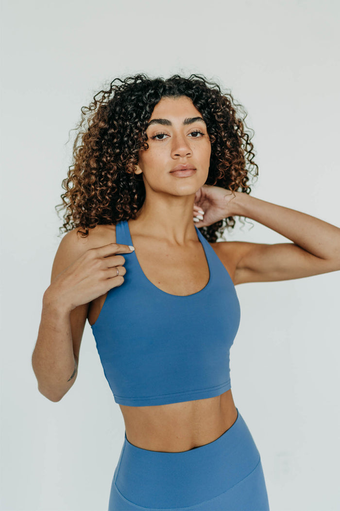 Baseline Crop Bra - Slate